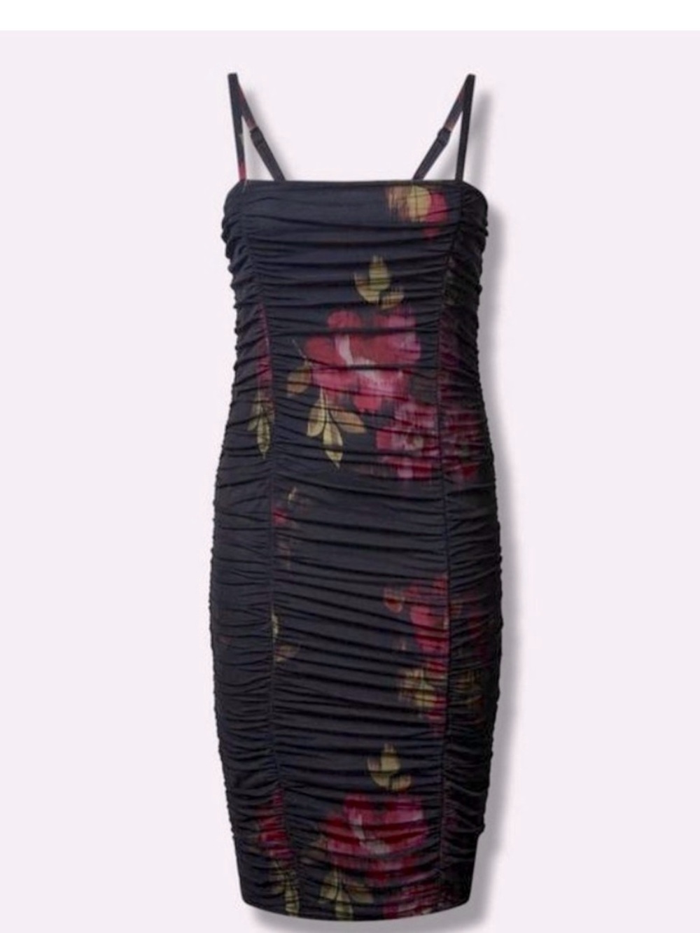 Torrid floral and black bodycon